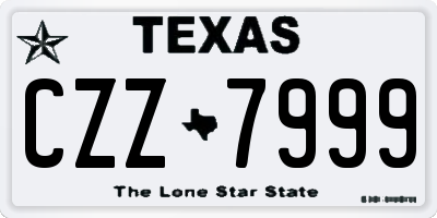 TX license plate CZZ7999
