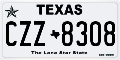TX license plate CZZ8308