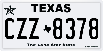 TX license plate CZZ8378