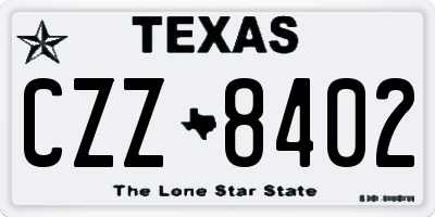 TX license plate CZZ8402