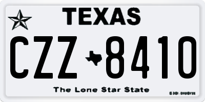 TX license plate CZZ8410