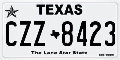 TX license plate CZZ8423