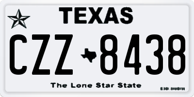 TX license plate CZZ8438