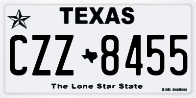 TX license plate CZZ8455