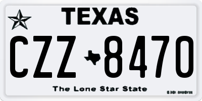 TX license plate CZZ8470