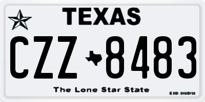 TX license plate CZZ8483