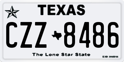 TX license plate CZZ8486