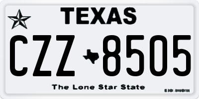 TX license plate CZZ8505