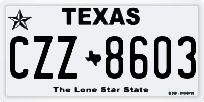 TX license plate CZZ8603