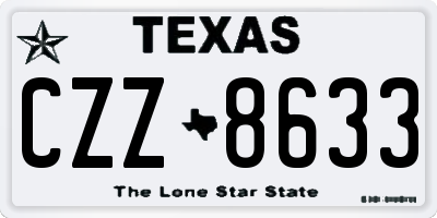 TX license plate CZZ8633