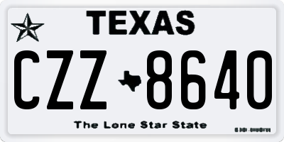 TX license plate CZZ8640