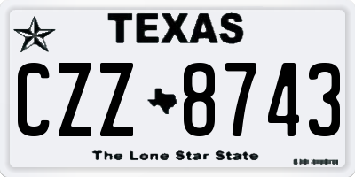 TX license plate CZZ8743