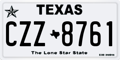 TX license plate CZZ8761