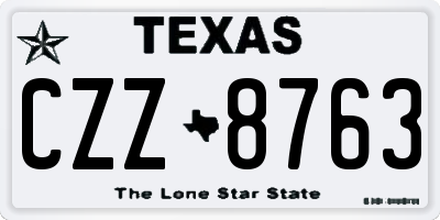 TX license plate CZZ8763
