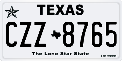 TX license plate CZZ8765