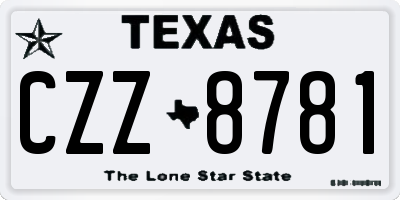 TX license plate CZZ8781