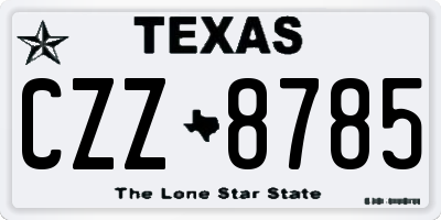 TX license plate CZZ8785
