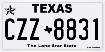 TX license plate CZZ8831