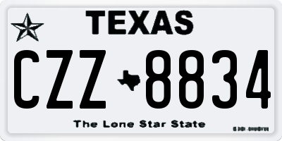 TX license plate CZZ8834