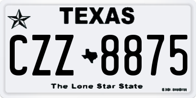 TX license plate CZZ8875