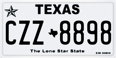 TX license plate CZZ8898