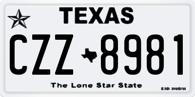TX license plate CZZ8981