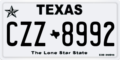 TX license plate CZZ8992