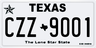 TX license plate CZZ9001