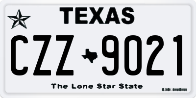 TX license plate CZZ9021