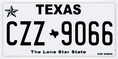 TX license plate CZZ9066