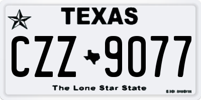 TX license plate CZZ9077