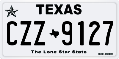 TX license plate CZZ9127