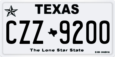 TX license plate CZZ9200