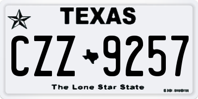 TX license plate CZZ9257