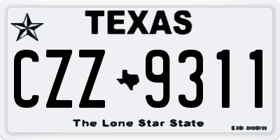 TX license plate CZZ9311