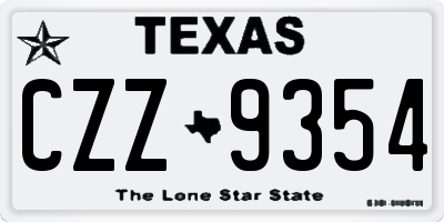 TX license plate CZZ9354