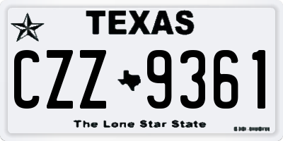 TX license plate CZZ9361