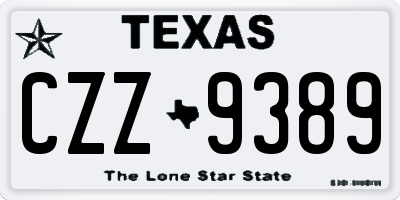 TX license plate CZZ9389