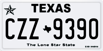TX license plate CZZ9390