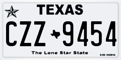 TX license plate CZZ9454