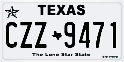 TX license plate CZZ9471