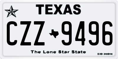 TX license plate CZZ9496
