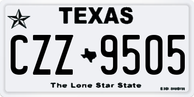 TX license plate CZZ9505