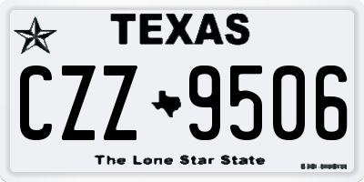 TX license plate CZZ9506