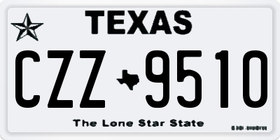 TX license plate CZZ9510