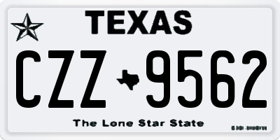 TX license plate CZZ9562
