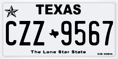 TX license plate CZZ9567