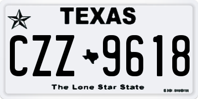 TX license plate CZZ9618