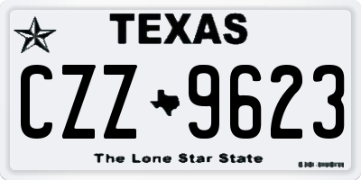 TX license plate CZZ9623
