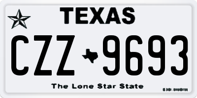 TX license plate CZZ9693
